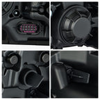 Passenger side Black Halogen headlight close-up for 2013-2021 Kenworth T680