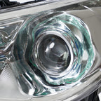 Left HID headlight lens close-up for 2011-2014 Infiniti M37/M56/Q70