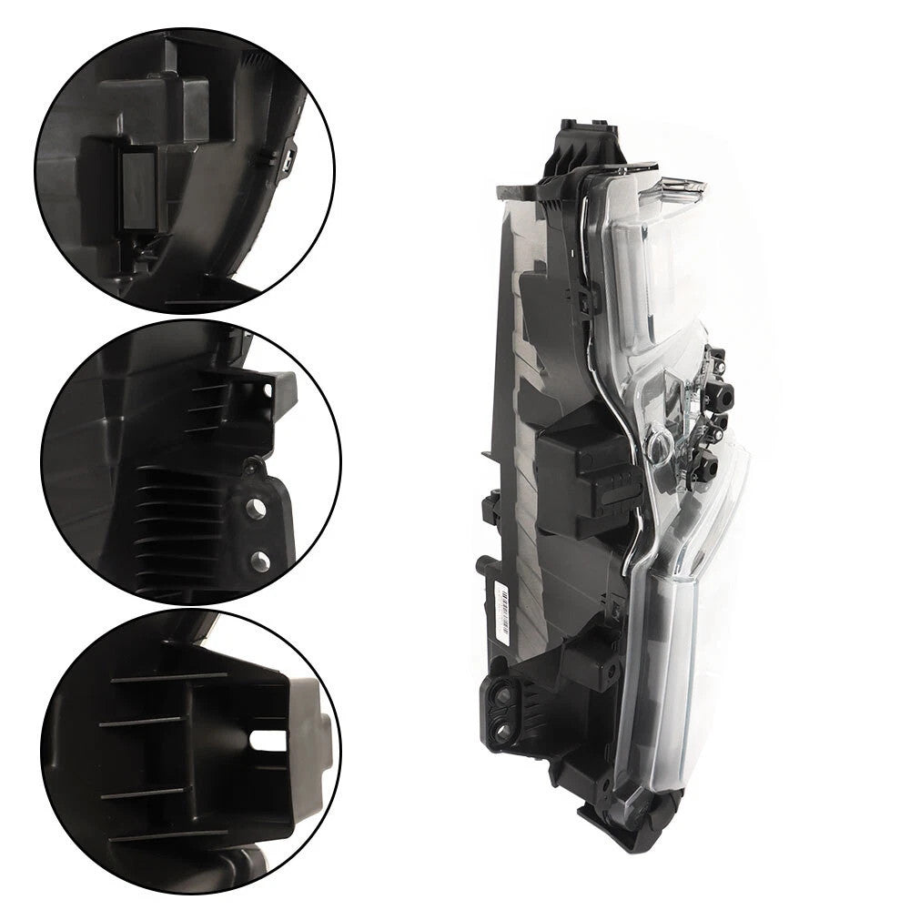 Right LED headlight lens close-up for 2020-2023 Chevrolet Silverado 2500HD/3500HD