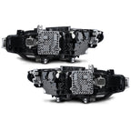 Right LED headlight lens close-up for 2012-2015 BMW 3 Series F30