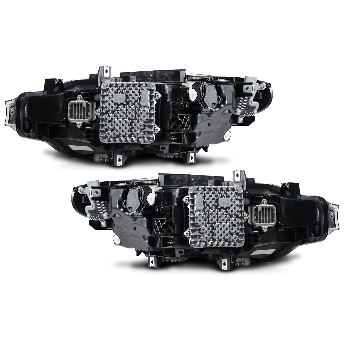 Right LED headlight lens close-up for 2012-2015 BMW 3 Series F30