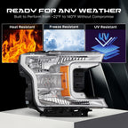Chrome Halogen headlight features and specifications for 2018-2020 Ford F-150 (image 4)