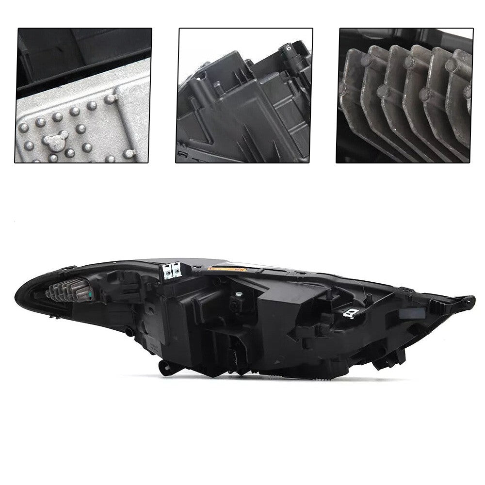 Right LED headlight lens close-up for 2017-2020 Ford Fusion