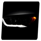 Left HID headlight lens close-up for 2017-2019 Ford Escape