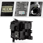 Pair LED headlight rear housing angle for 2022-2026 Chevrolet Silverado 1500