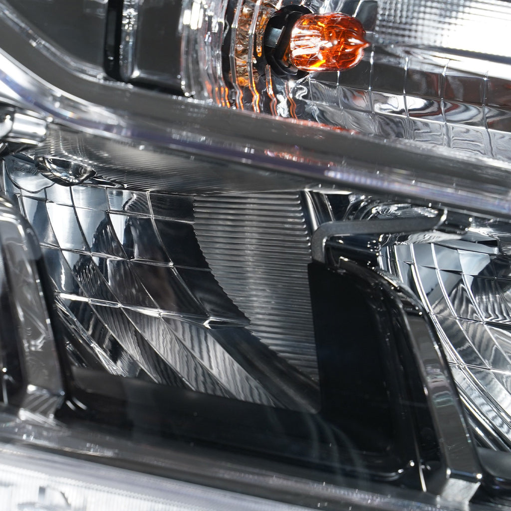 Left LED headlight lens close-up for 2022-2024 Ford Maverick Lariat