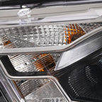 Right halogen projector headlight lens close-up for 2013-2014 Ford Taurus