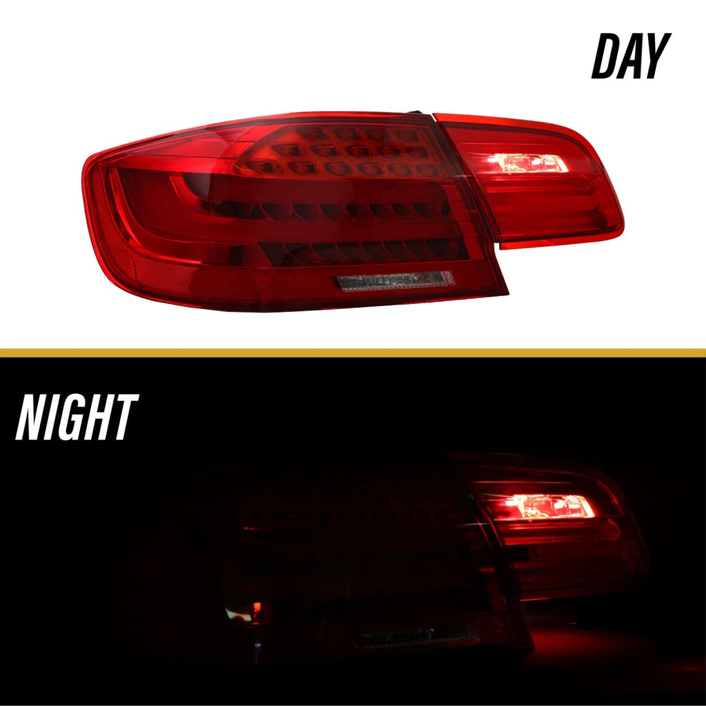 E92 LCI style tail light 2nd stage brake lit, day and night