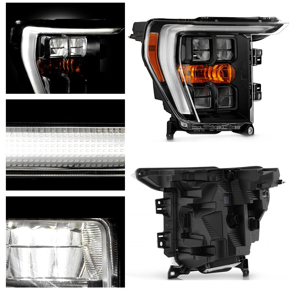 Led headlight adjuster close-up for 2021-2023 Ford F-150