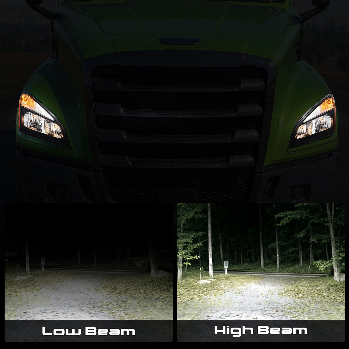 Black Halogen headlight features and specifications for 2018-2024 Freightliner Cascadia (image 3)
