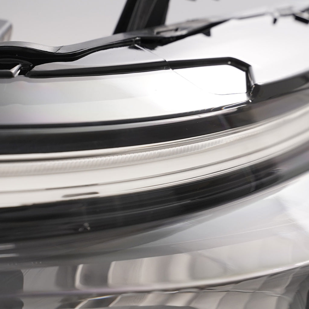 Left LED headlight lens close-up for 2025-2027 Ford Explorer Active