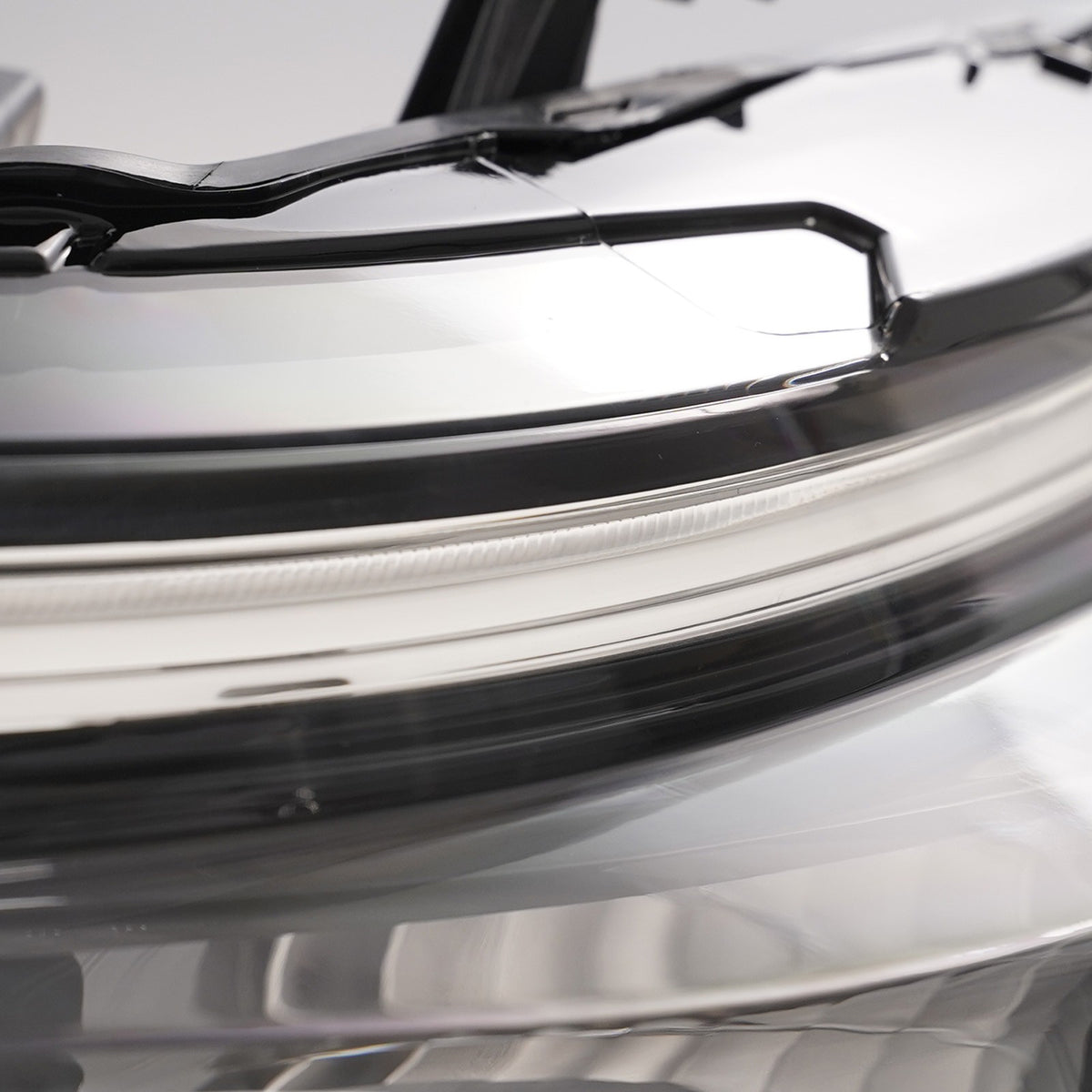 Left LED headlight lens close-up for 2025-2027 Ford Explorer Active