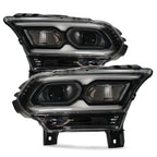 Black LED Projector Headlights Pair w/ Halogen Turn Signal & LED Module for Dodge Durango (2021-2026)