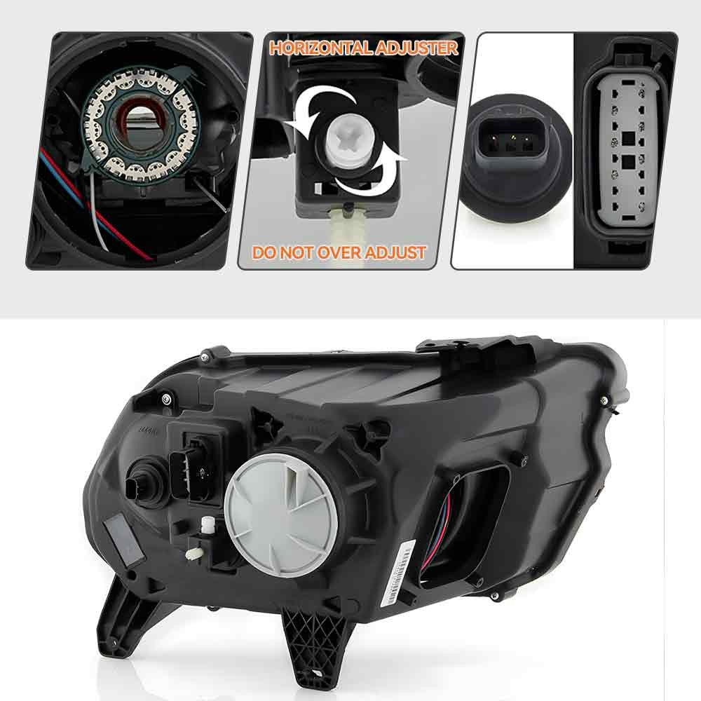 Pair HID headlight rear housing angle for 2013-2014 Ford Mustang