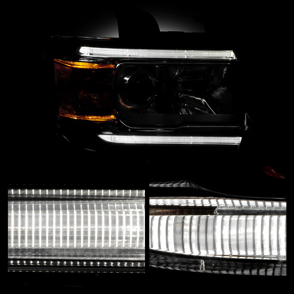 Right halogen projector headlight lens close-up for 2015-2022 GMC Canyon