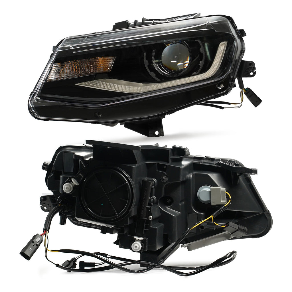 Halogen projector headlight adjuster close-up for 2016-2021 Chevy Camaro