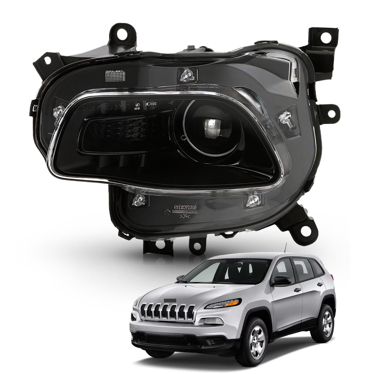 Left HID headlight side angle for 2014-2018 Jeep Cherokee