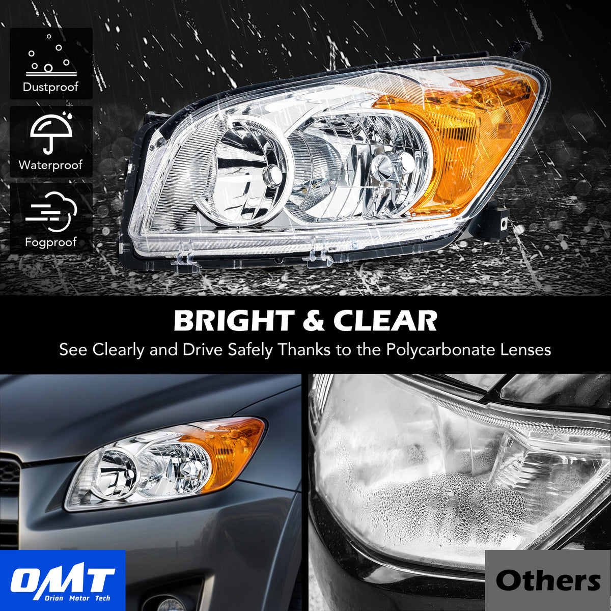 Chrome Halogen headlight features and specifications for 2009-2012 Toyota RAV4 (image 5)