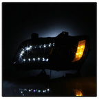 Right projector headlight lens close-up for 2012-2014 Chrysler 300
