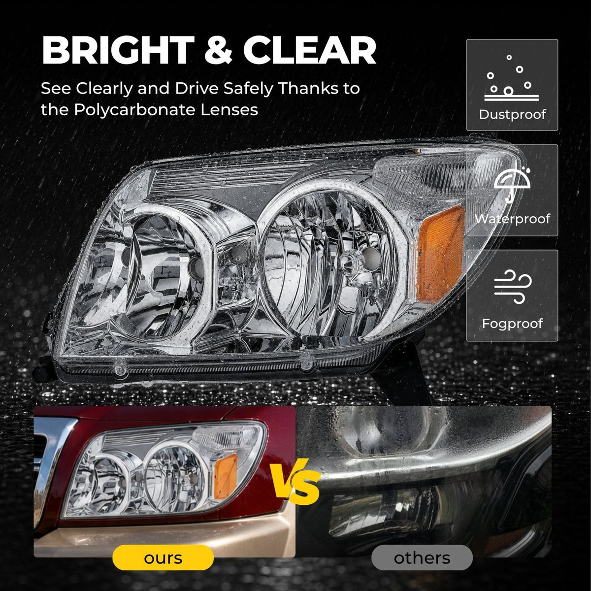 Chrome Halogen headlight features and specifications for 2003-2005 Toyota 4Runner (image 5)