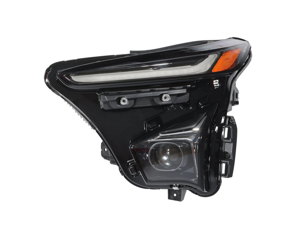 Right LED projector headlight lens close-up for 2022-2023 Chevy Bolt EUV