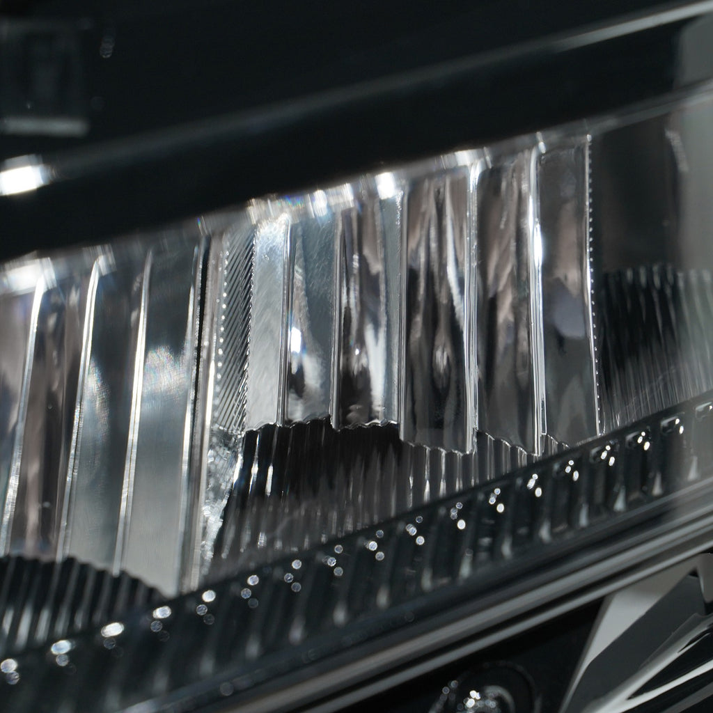 Right LED headlight lens close-up for 2022-2024 Ford Expedition