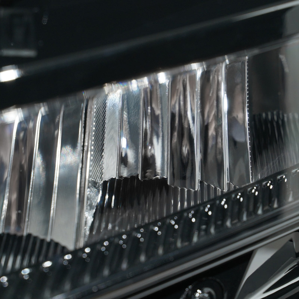 Right LED headlight lens close-up for 2022-2024 Ford Expedition