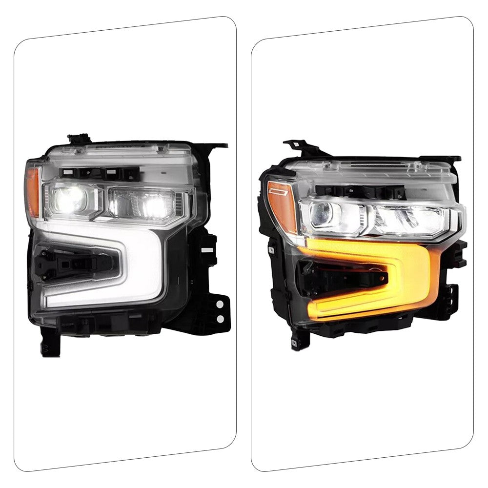 Left LED headlight lens close-up for 2022-2026 Chevrolet Silverado 1500