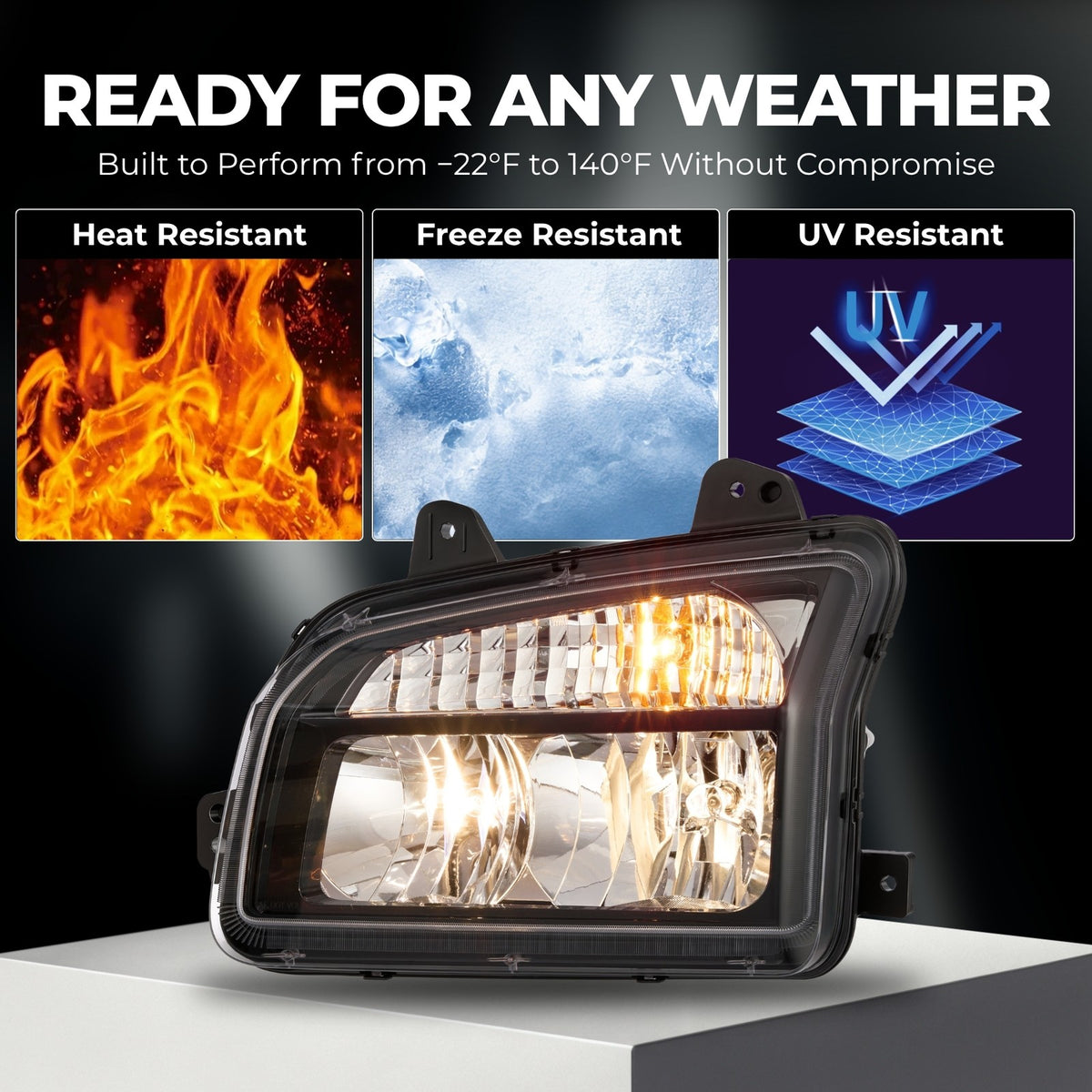 Black Halogen headlight features and specifications for 2014-2023 Kenworth T880 (image 4)