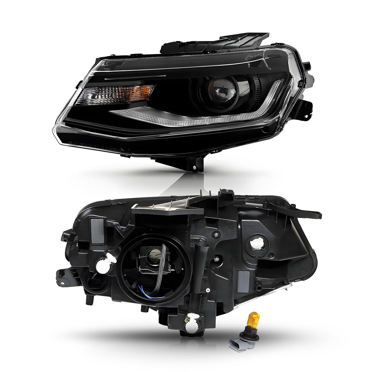 Hid headlight bulb socket close-up for 2016-2024 Chevy Camaro