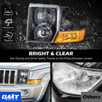 Black Halogen headlight features and specifications for 2006-2010 Jeep Commander (image 4)