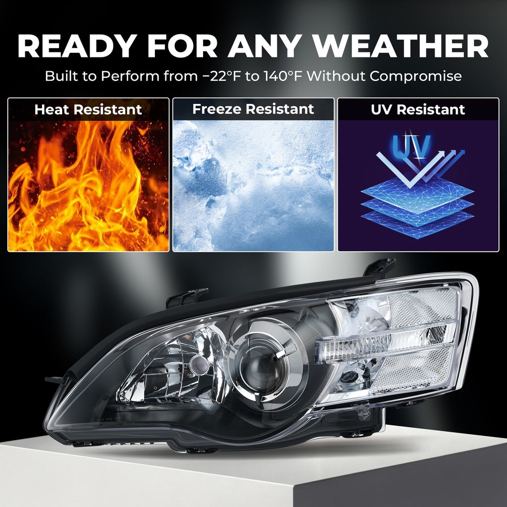 Black Projector Halogen headlight features and specifications for 2005-2007 Subaru Legacy Outback (image 3)