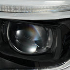 Right LED headlight lens close-up for 2019-2024 Ram 1500