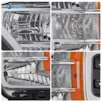 Passenger side Chrome Halogen headlight close-up for 2018-2020 Ford F-150