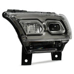 Left LED headlight lens close-up for 2021-2025 Dodge Durango