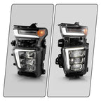Led headlight adjuster close-up for 2020-2023 Chevrolet Silverado 2500HD/3500HD