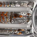 Right projector headlight lens close-up for 2010-2014 Ford Mustang