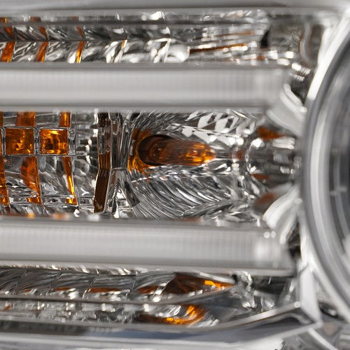 Right projector headlight lens close-up for 2010-2014 Ford Mustang