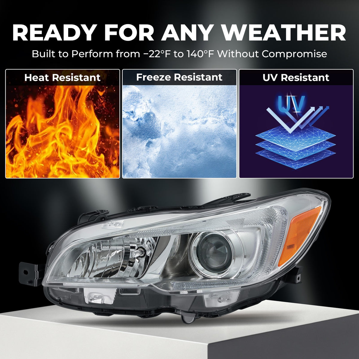 Chrome Projector Halogen headlight features and specifications for 2015-2020 Subaru WRX (image 5)
