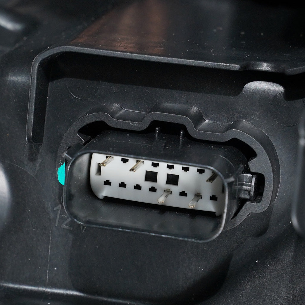 Led headlight connector close-up for 2022-2024 Ford Maverick Lariat