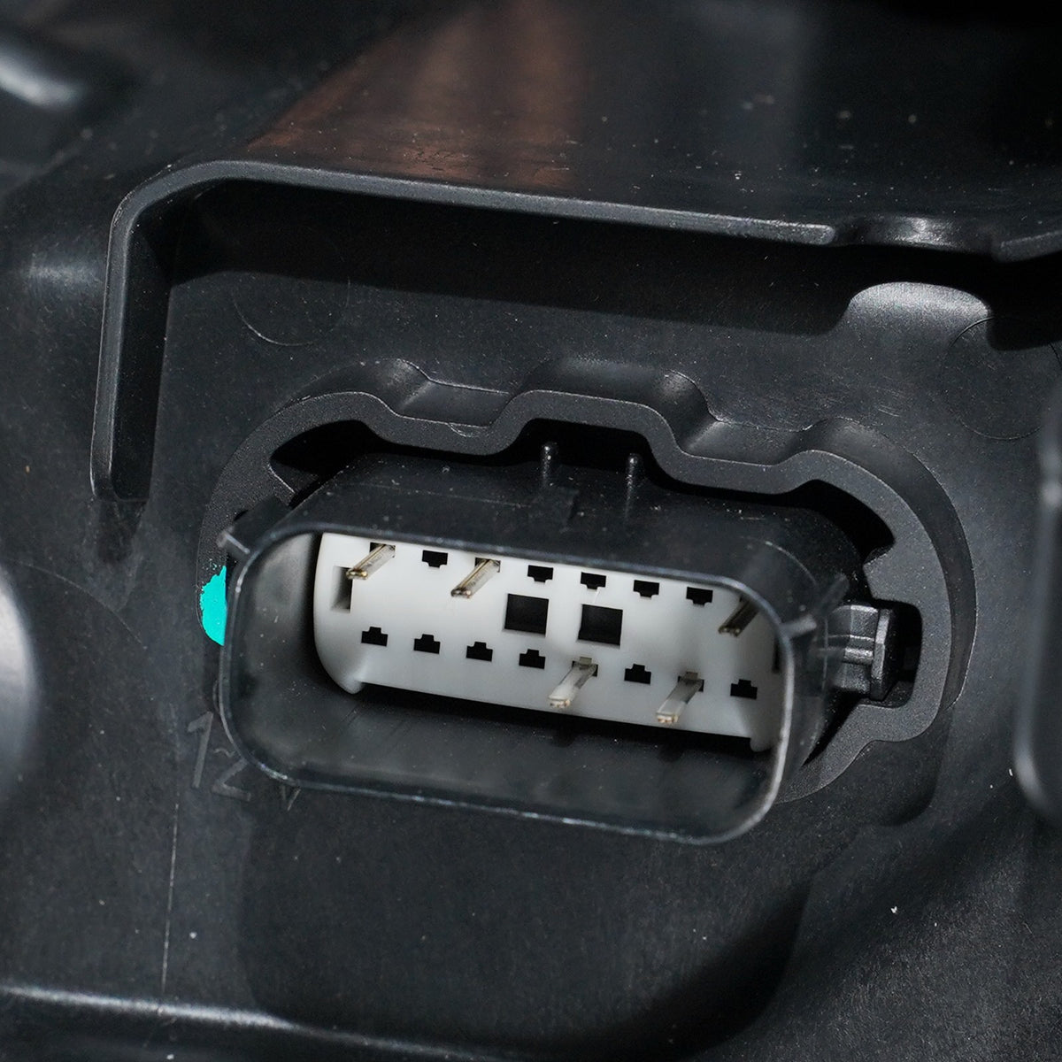 Led headlight connector close-up for 2022-2024 Ford Maverick Lariat