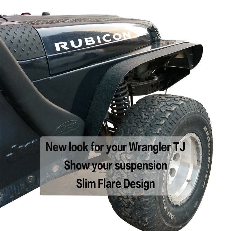 Steel Fender Flare 4pcs Set for Jeep Wrangler YJ & TJ 1987-2006 Exterior Part