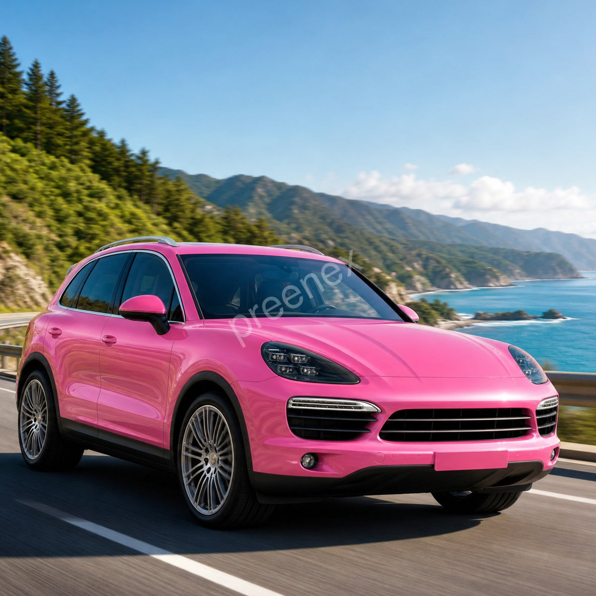 2025 Style Full LED headlight lens and housing detail for 2011-2014 Porsche Cayenne 958