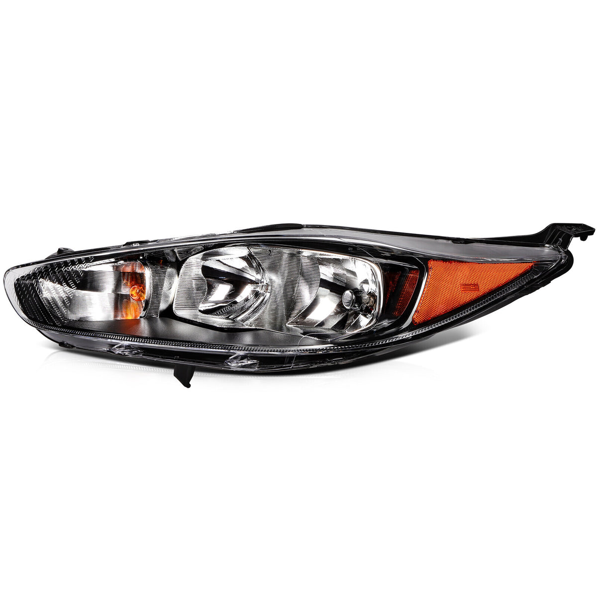 Left halogen headlight lens close-up for 2014-2019 Ford Fiesta