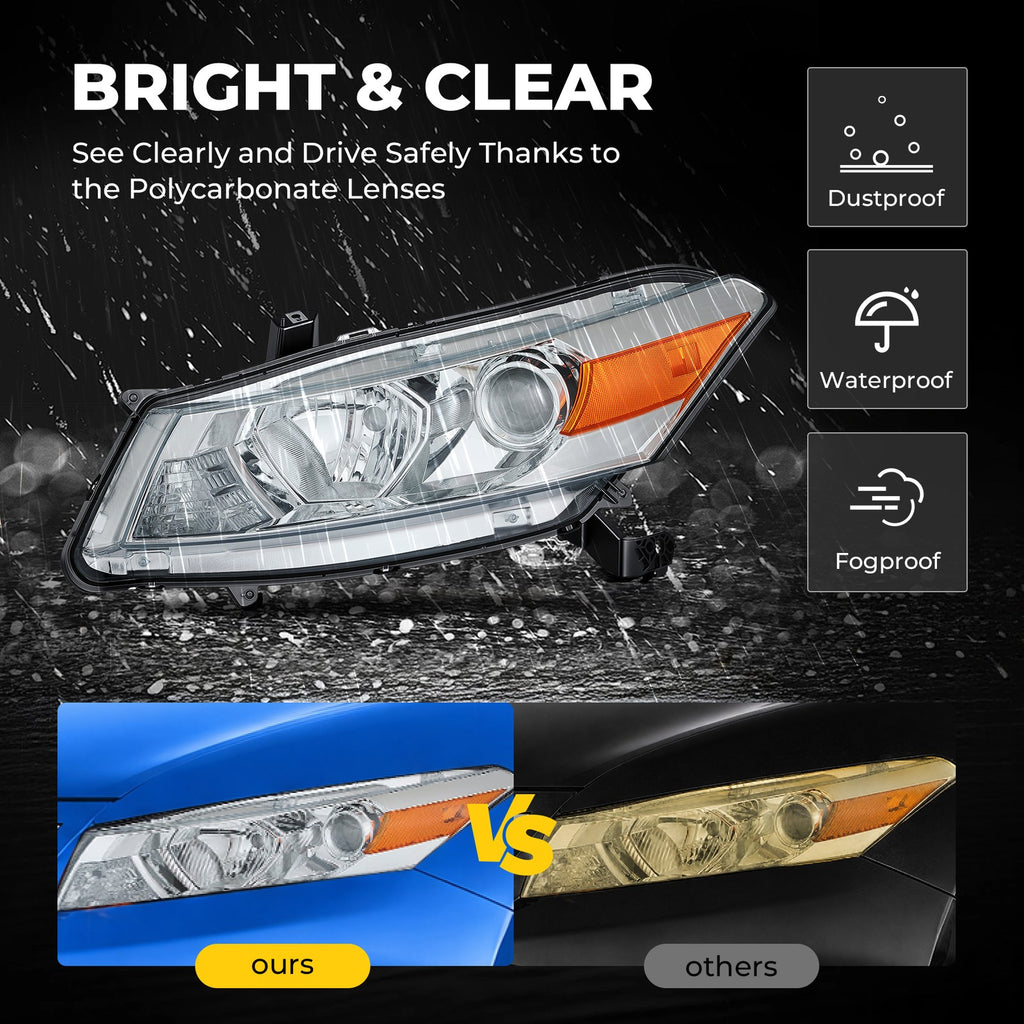 Chrome Halogen headlight features and specifications for 2008-2012 Honda Accord Coupe (image 5)