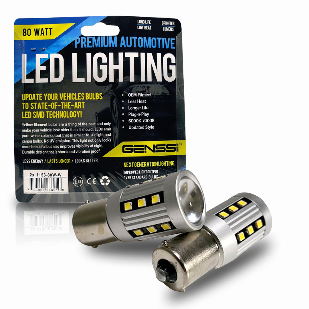1156 BA15S 80W LED Bulbs (2 Pack) Lighting