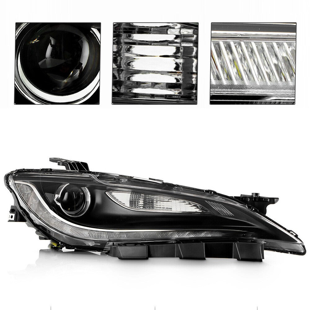 Right HID headlight lens close-up for 2015-2017 Chrysler 200