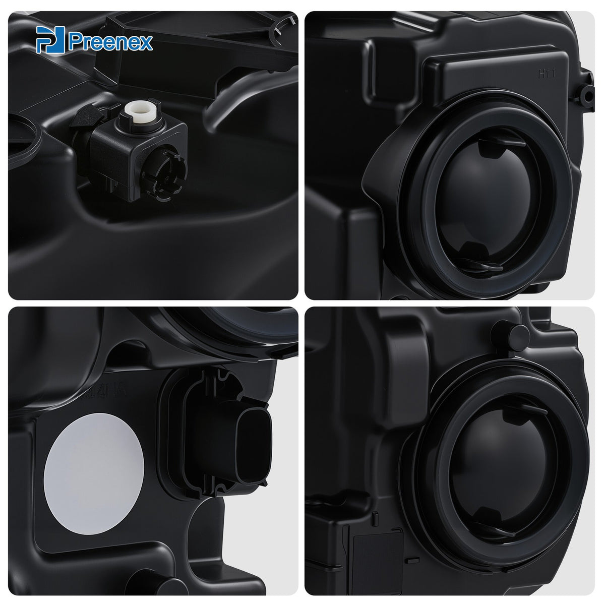 Chrome Halogen headlight lens and housing detail for 2018-2020 Ford F-150