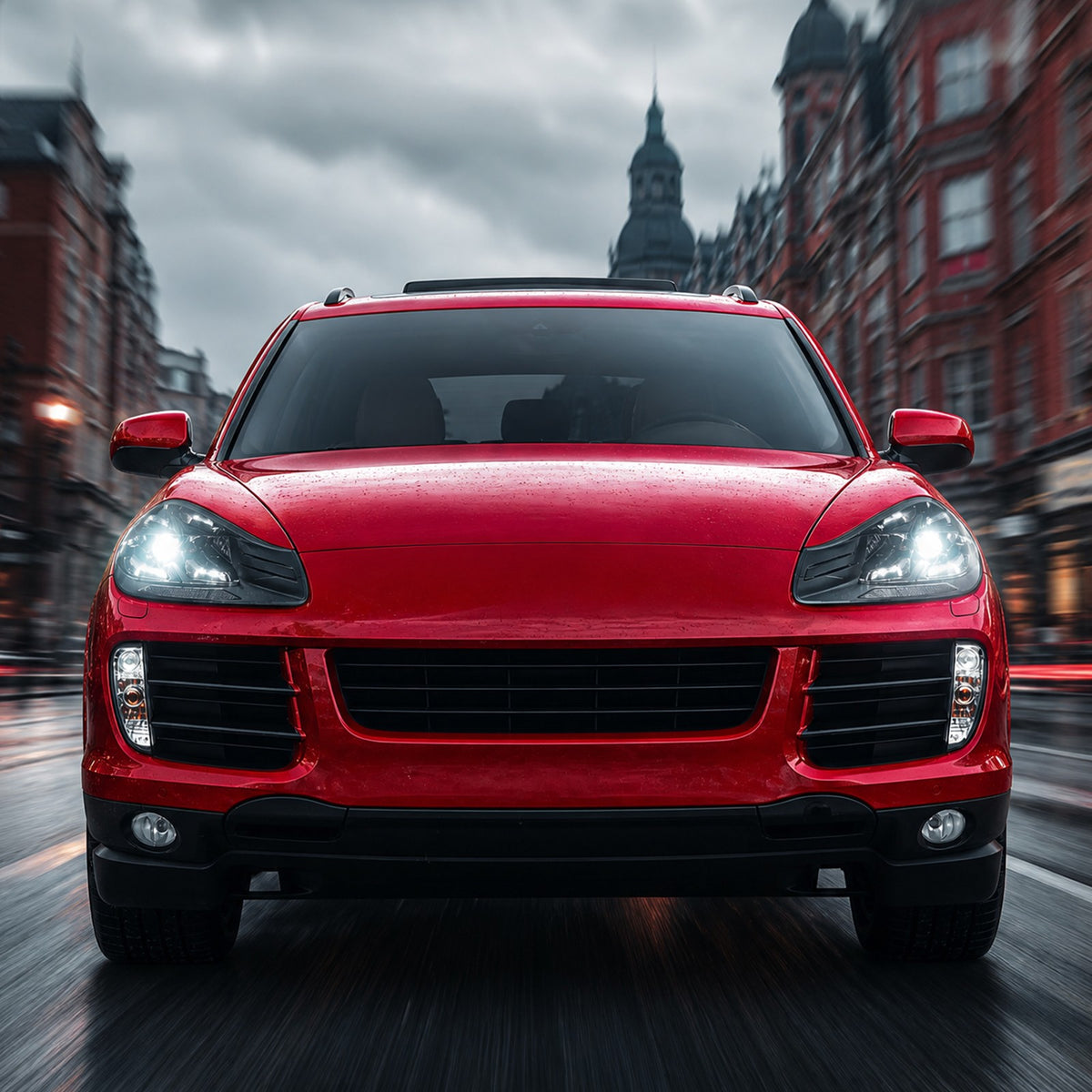 Full LED headlight lens and housing detail for 2007-2010 Porsche Cayenne 957