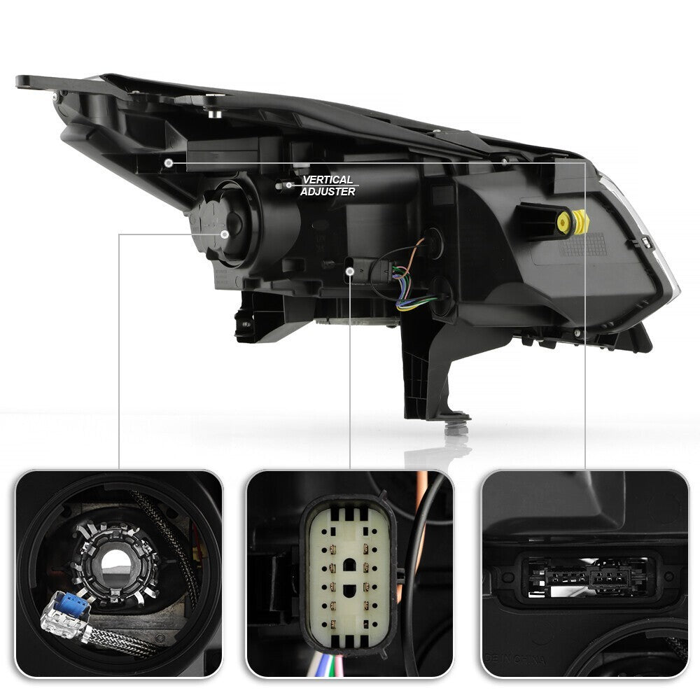 Adjuster location diagram for 2013-2017 Buick Enclave headlights